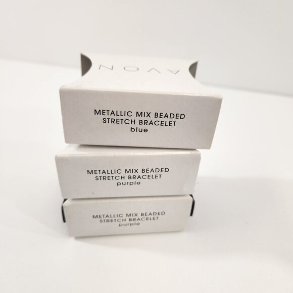 Avon Stretch Bracelet Lot Metallic Mix / Mix & Stack Beaded NEW - Picture 4 of 8